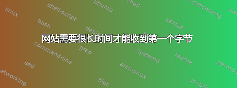 网站需要很长时间才能收到第一个字节