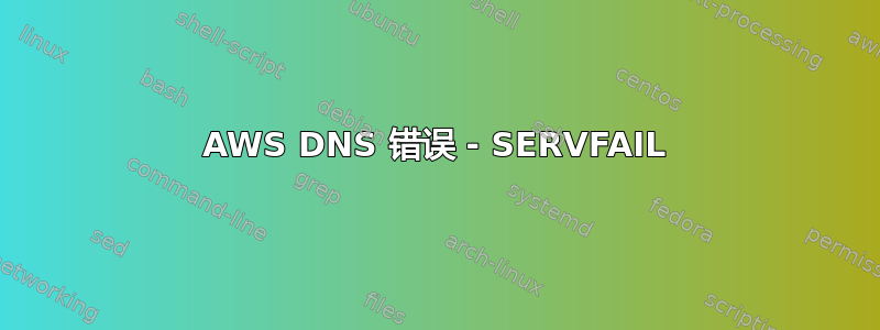 AWS DNS 错误 - SERVFAIL