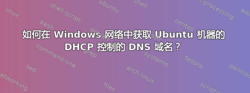 如何在 Windows 网络中获取 Ubuntu 机器的 DHCP 控制的 DNS 域名？