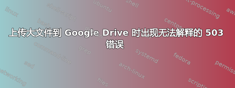 上传大文件到 Google Drive 时出现无法解释的 503 错误 