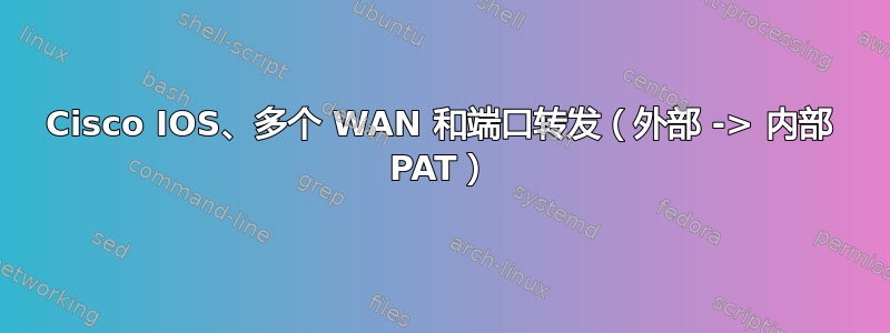 Cisco IOS、多个 WAN 和端口转发（外部 -> 内部 PAT）