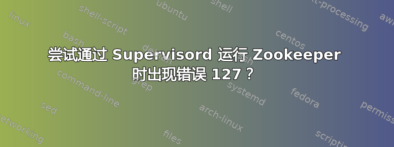 尝试通过 Supervisord 运行 Zookeeper 时出现错误 127？