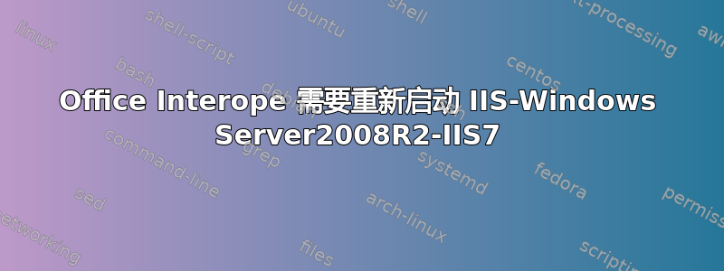 Office Interope 需要重新启动 IIS-Windows Server2008R2-IIS7