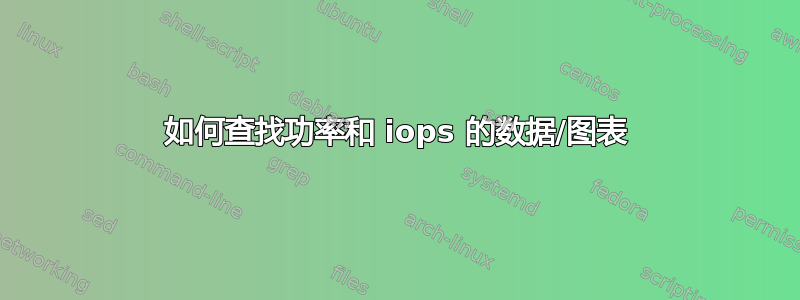 如何查找功率和 iops 的数据/图表