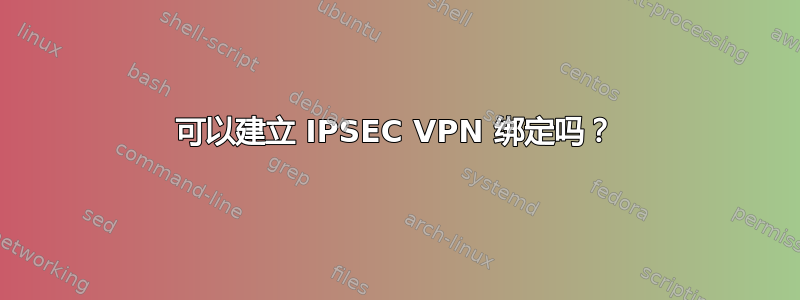 可以建立 IPSEC VPN 绑定吗？