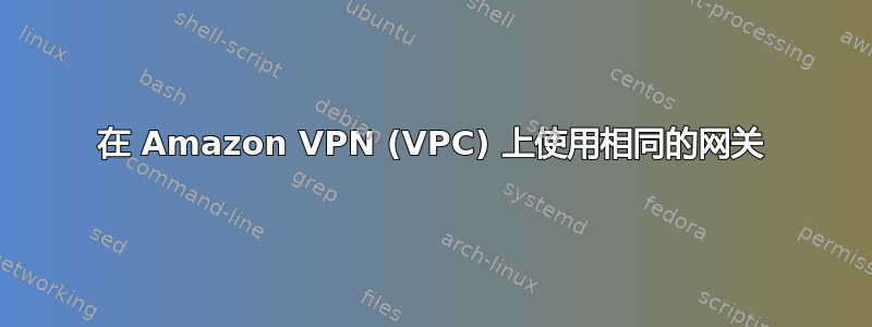 在 Amazon VPN (VPC) 上使用相同的网关