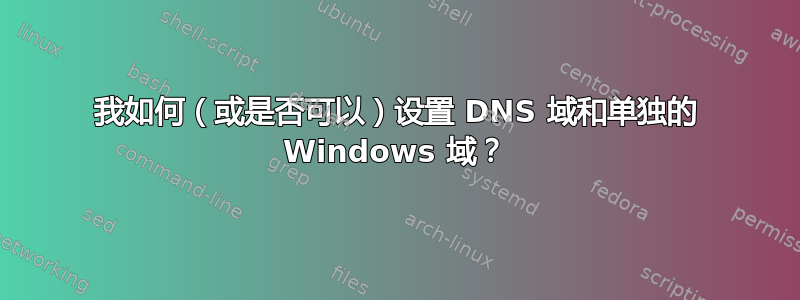 我如何（或是否可以）设置 DNS 域和单独的 Windows 域？