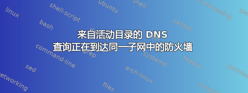 来自活动目录的 DNS 查询正在到达同一子网中的防火墙