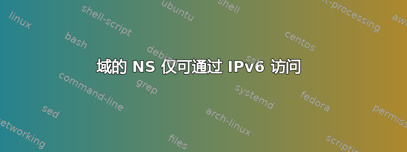 域的 NS 仅可通过 IPv6 访问 