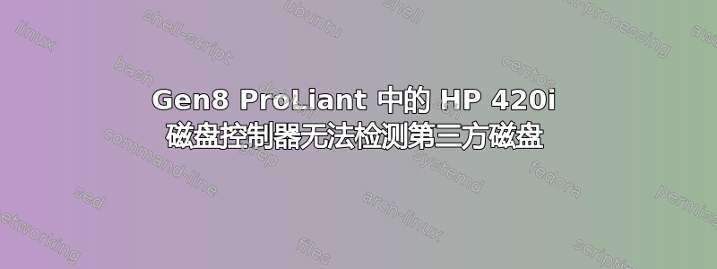 Gen8 ProLiant 中的 HP 420i 磁盘控制器无法检测第三方磁盘