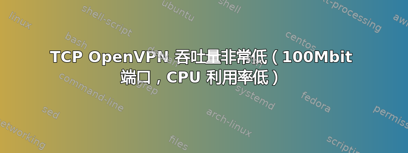 TCP OpenVPN 吞吐量非常低（100Mbit 端口，CPU 利用率低）