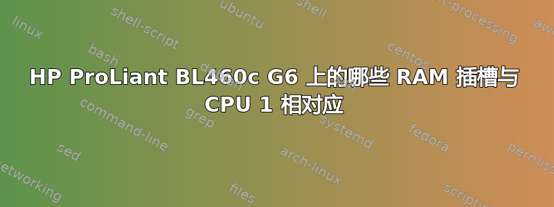 HP ProLiant BL460c G6 上的哪些 RAM 插槽与 CPU 1 相对应