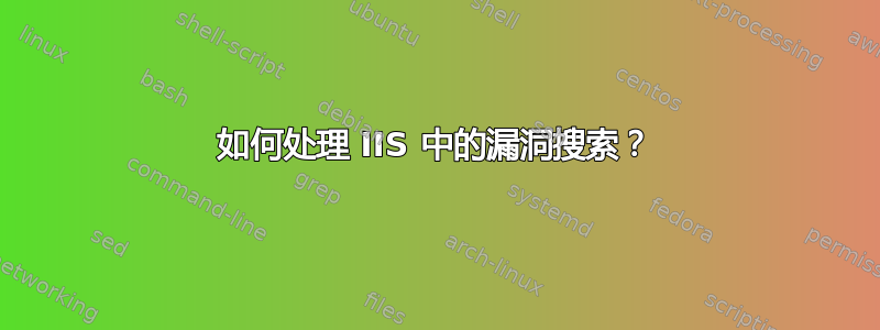 如何处理 IIS 中的漏洞搜索？