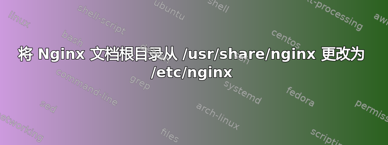 将 Nginx 文档根目录从 /usr/share/nginx 更改为 /etc/nginx