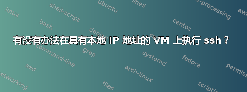 有没有办法在具有本地 IP 地址的 VM 上执行 ssh？