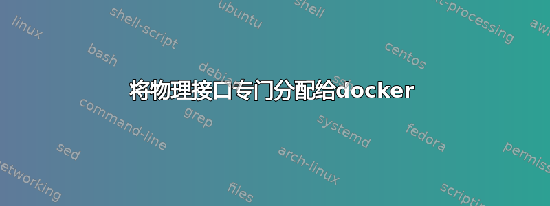 将物理接口专门分配给docker