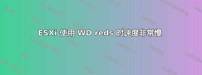 ESXi 使用 WD reds 时速度非常慢