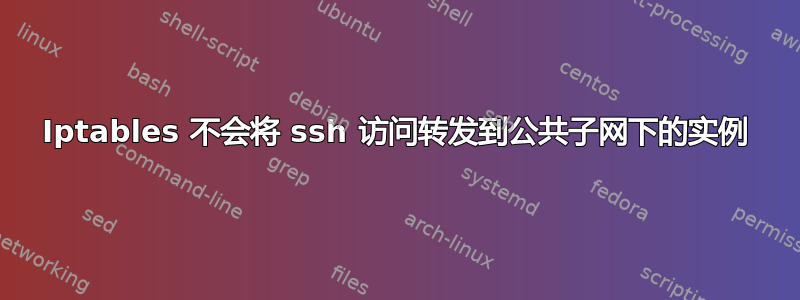 Iptables 不会将 ssh 访问转发到公共子网下的实例