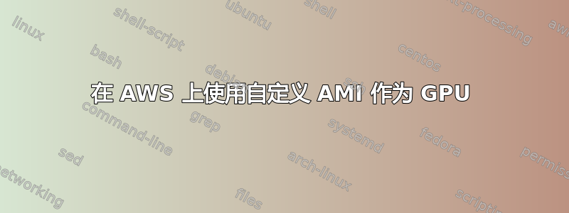 在 AWS 上使用自定义 AMI 作为 GPU