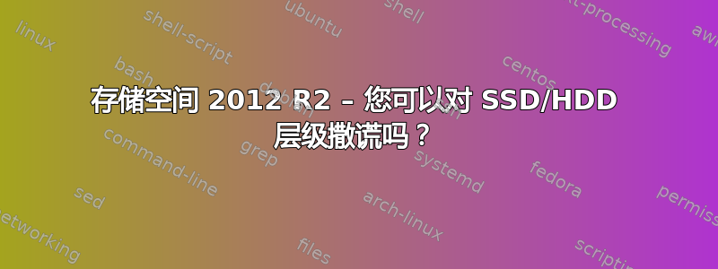 存储空间 2012 R2 – 您可以对 SSD/HDD 层级撒谎吗？