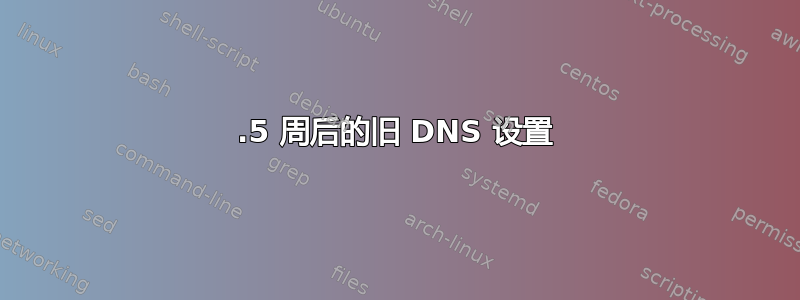 3.5 周后的旧 DNS 设置