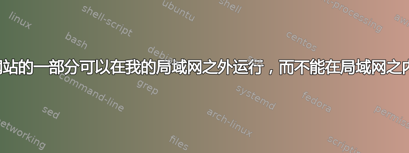 为什么网站的一部分可以在我的局域网之外运行，而不能在局域网之内运行？