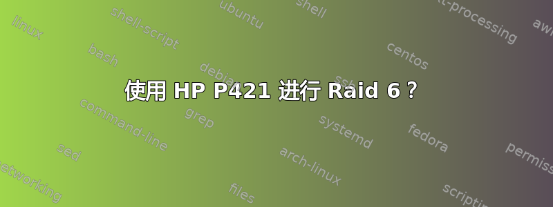 使用 HP P421 进行 Raid 6？