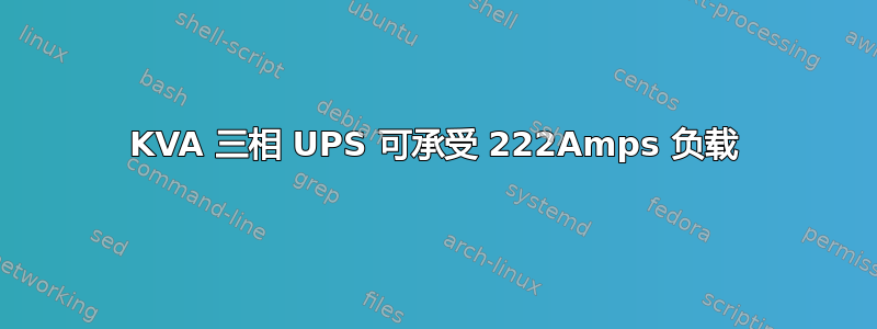 160KVA 三相 UPS 可承受 222Amps 负载