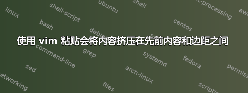 使用 vim 粘贴会将内容挤压在先前内容和边距之间