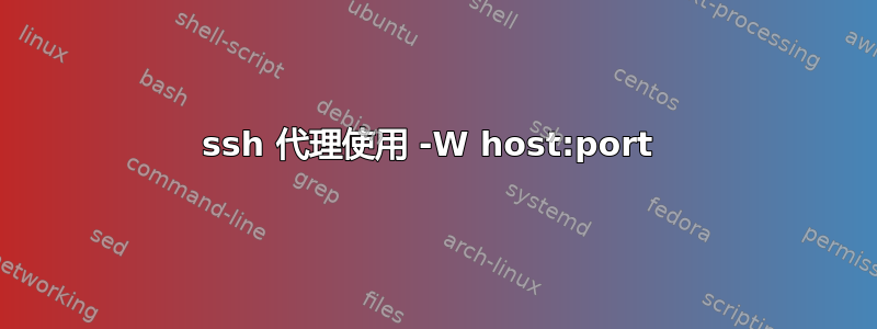 ssh 代理使用 -W host:port 