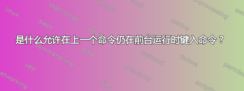 是什么允许在上一个命令仍在前台运行时键入命令？