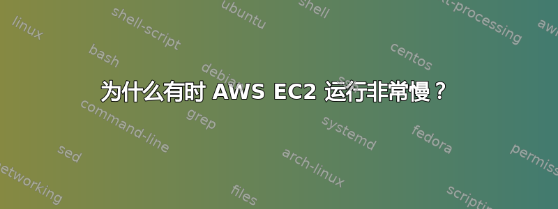 为什么有时 AWS EC2 运行非常慢？