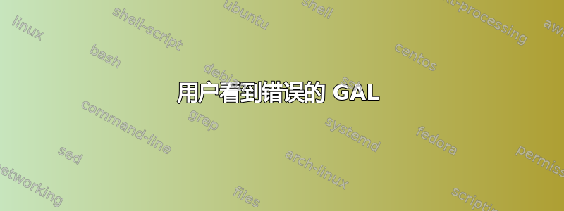 用户看到错误的 GAL