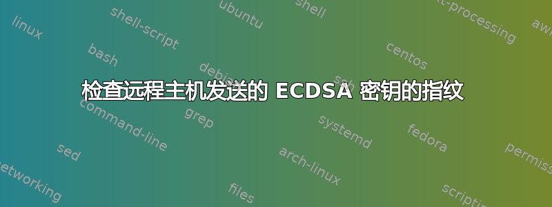 检查远程主机发送的 ECDSA 密钥的指纹