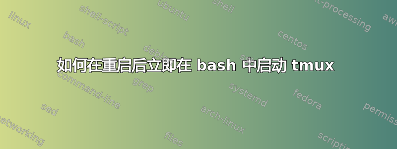 如何在重启后立即在 bash 中启动 tmux