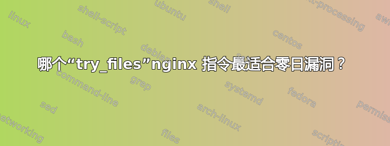 哪个“try_files”nginx 指令最适合零日漏洞？