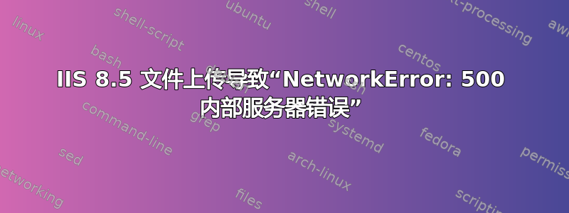 IIS 8.5 文件上传导致“NetworkError: 500 内部服务器错误”