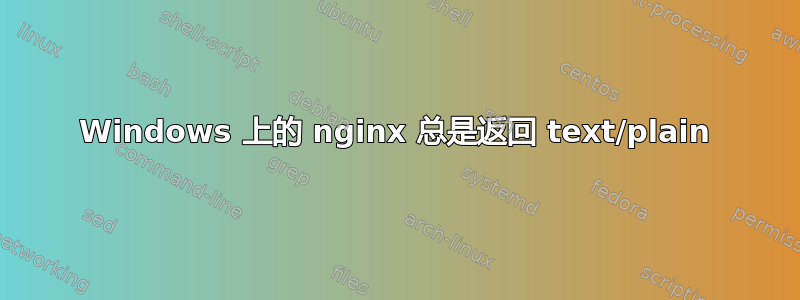 Windows 上的 nginx 总是返回 text/plain