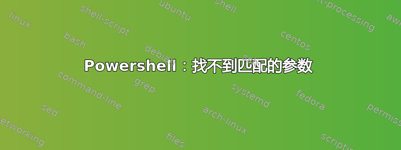 Powershell：找不到匹配的参数