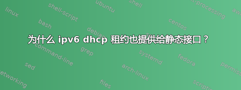 为什么 ipv6 dhcp 租约也提供给静态接口？