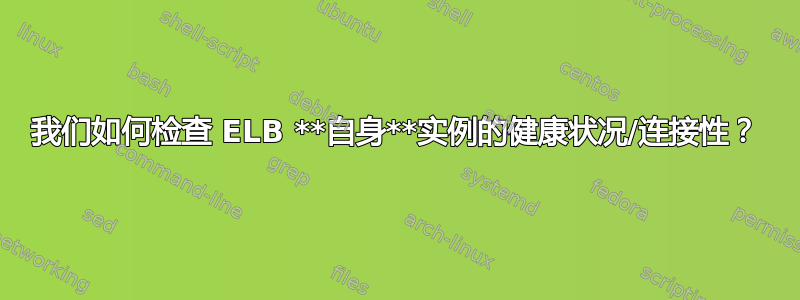 我们如何检查 ELB **自身**实例的健康状况/连接性？