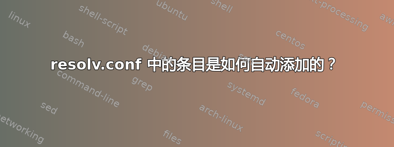 resolv.conf 中的条目是如何自动添加的？