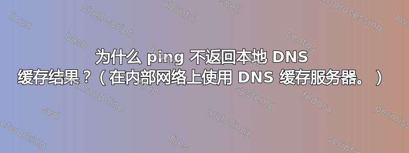 为什么 ping 不返回本地 DNS 缓存结果？（在内部网络上使用 DNS 缓存服务器。）