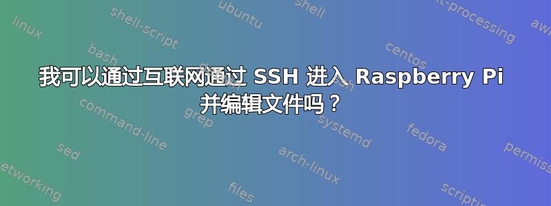 我可以通过互联网通过 SSH 进入 Raspberry Pi 并编辑文件吗？