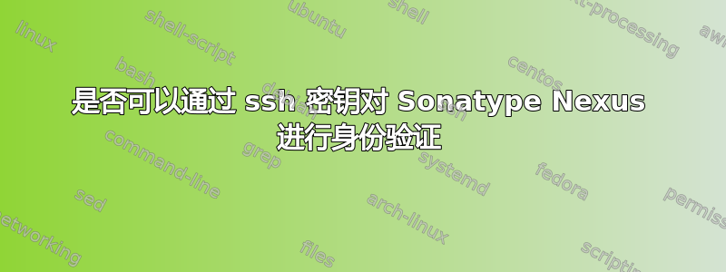 是否可以通过 ssh 密钥对 Sonatype Nexus 进行身份验证