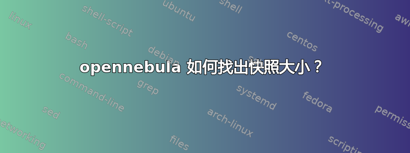 opennebula 如何找出快照大小？