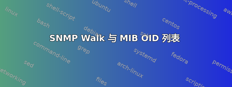 SNMP Walk 与 MIB OID 列表