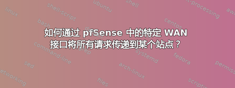 如何通过 pfSense 中的特定 WAN 接口将所有请求传递到某个站点？