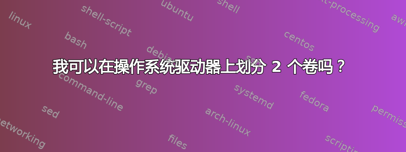 我可以在操作系统驱动器上划分 2 个卷吗？