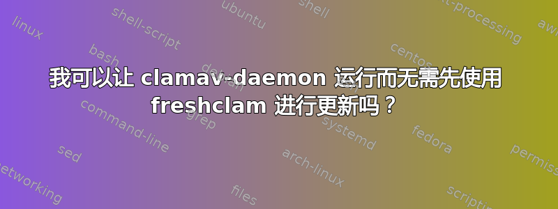 我可以让 clamav-daemon 运行而无需先使用 freshclam 进行更新吗？